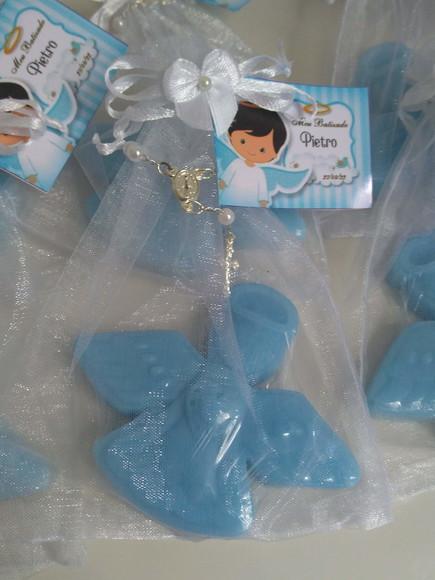 Sabonete Anjo da Guarda e Mini Terço no Saco de Organza