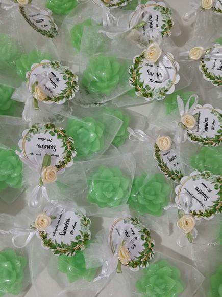 Sabonete Mini Suculentas no Saquinho de Organza