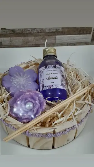Cesta de Sabonetes e Difusor de Aromas