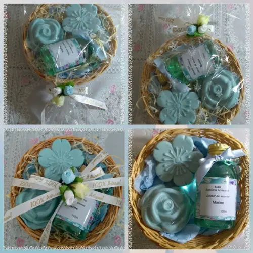 Cesta de Sabonetes e Difusor de Aromas