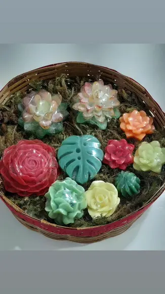 Cesta de Sabonetes Suculentas