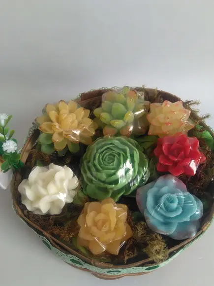 Cesta de Sabonetes Suculentas
