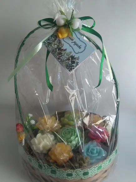 Cesta de Sabonetes Suculentas