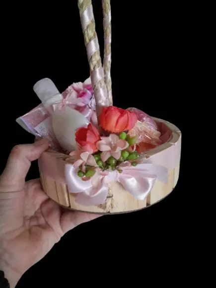 Cesta Kit de Banho com Óleos Essenciais