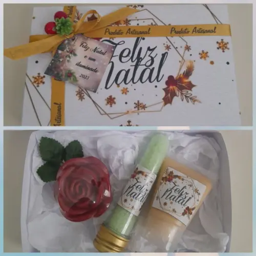 Kit de Banho com Caixa Personalizada de Natal