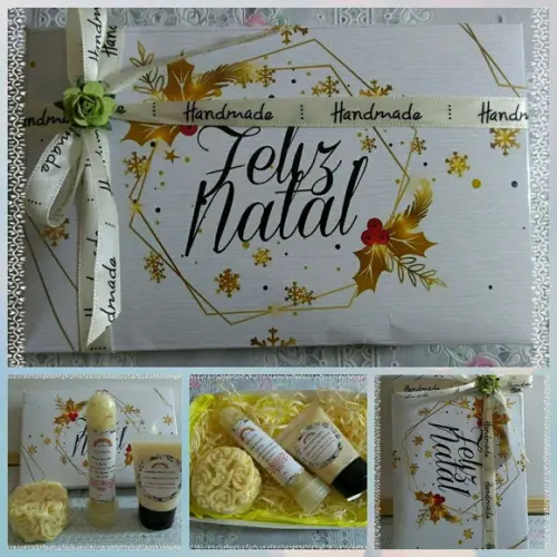Kit de Banho com Caixa Personalizada de Natal