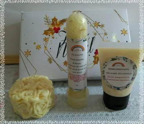 Kit de Banho com Caixa Personalizada de Natal