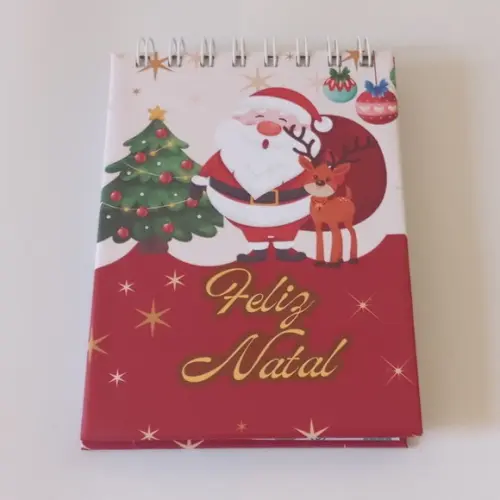 Kit de Bloquinho A6 + Home Spray e Sacolinha Estampa Natal