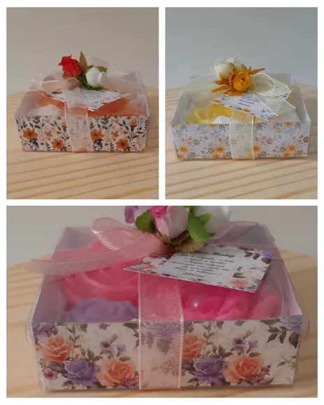 Kit de Sabonetes Personalizado na Caixa de Acetato