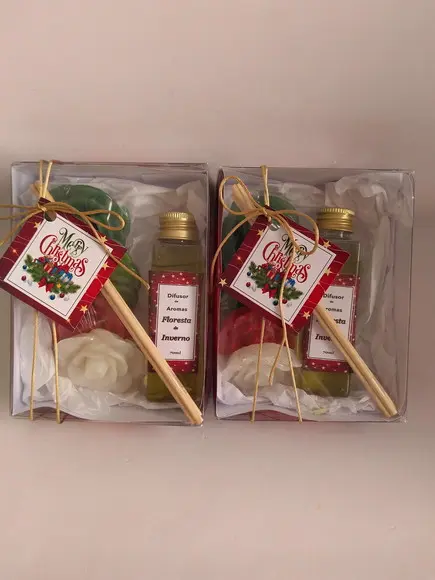 kit mini sabonetes e difusor natal