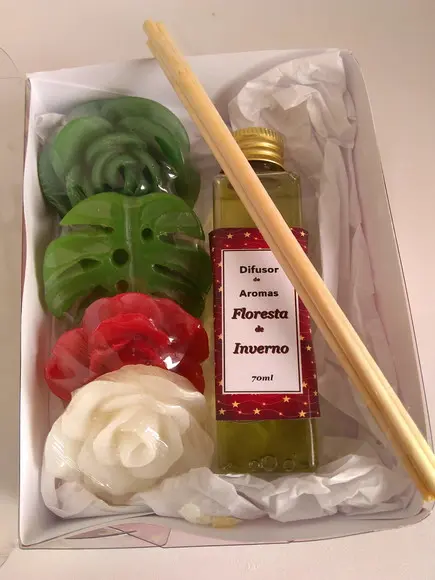 kit mini sabonetes e difusor natal