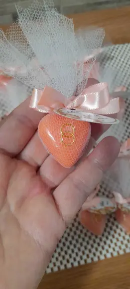 Mini Sabonete Coração com Aliança Lembrancinha Casamento