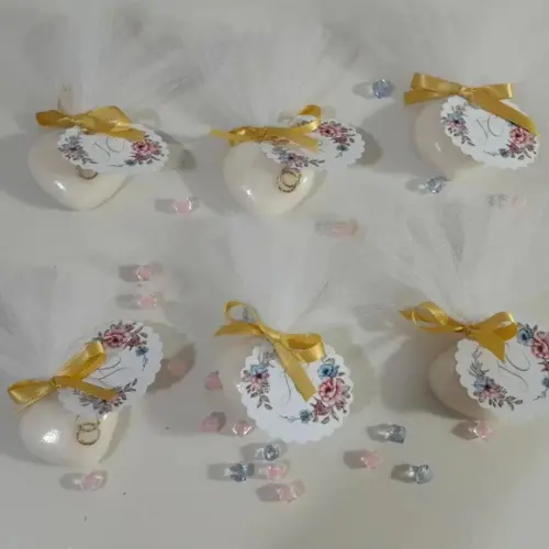 Sabonete Coração com Aliança Lembrancinha Casamento