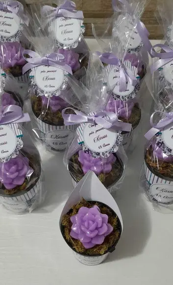 Sabonete Mini Suculentas Arranjo Lembrancinha 15 Anos