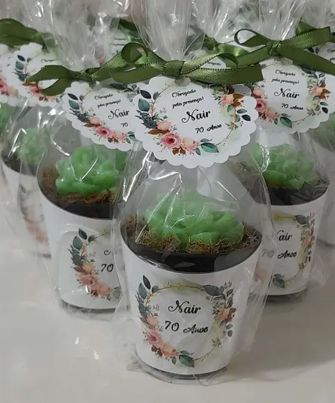 Sabonete Mini Suculentas Arranjo Lembrancinha 70 Anos