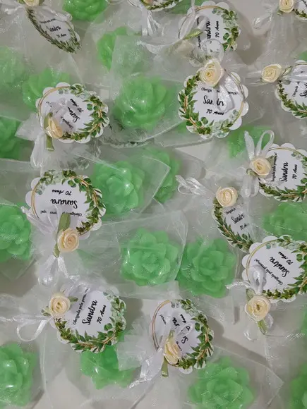 Sabonete Mini Suculentas no Saquinho de Organza