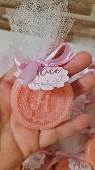 Sabonete Monograma Inicial do Nome Lembrancinha Chá de Bebê