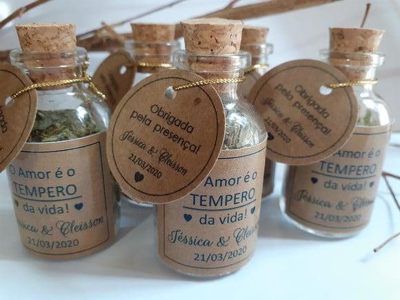 100 Garrafinhas com Tempero - Lembrancinha Casamento