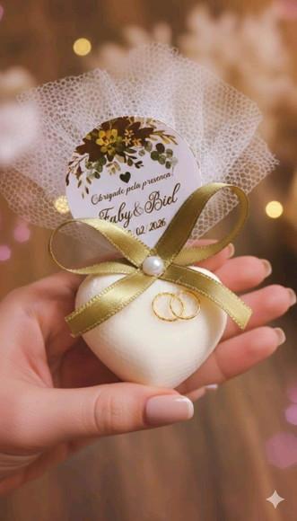 100 Lembrancinha Casamento Sabonete com Mini Alianças