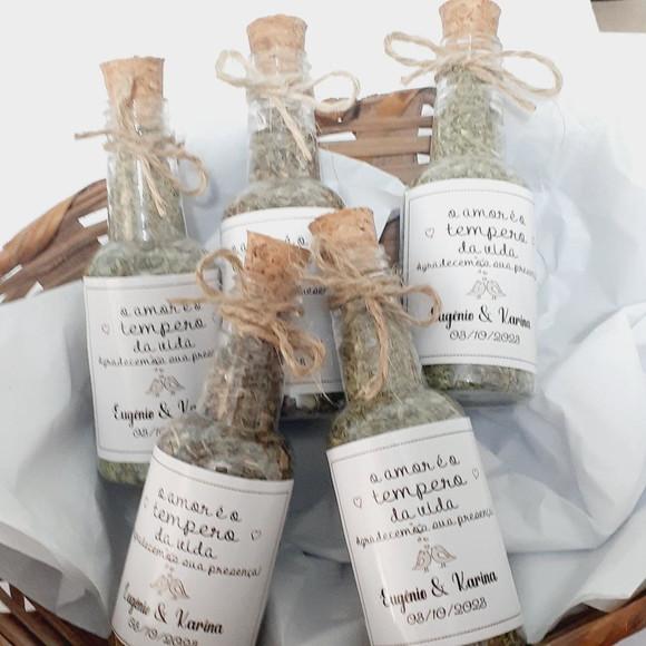 30 Garrafinhas para Tempero - Lembrancinha Casamento