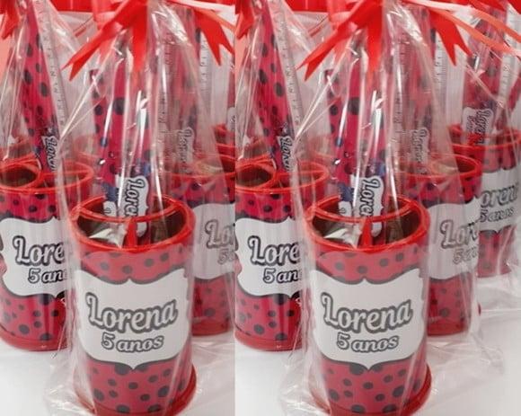 30 Kit Escolar Lapis +borracha + Regua (tema Pizza)