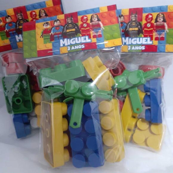 35 Kit Montar - Tipo Lego com Tema Personalizado 10 Peças