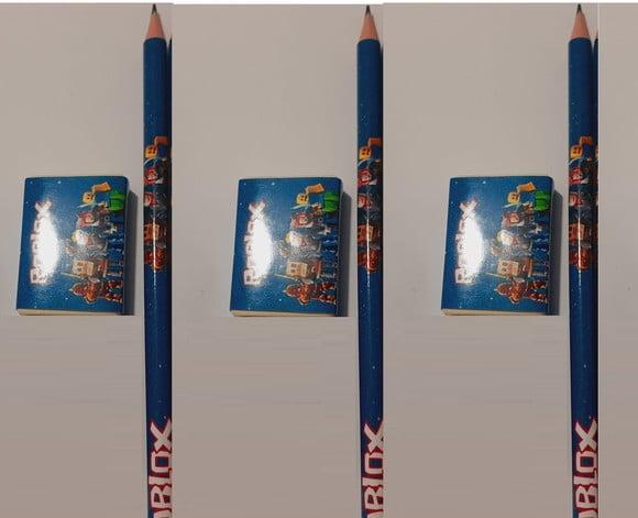 40 Kit Escolar 1 Lapis + 1 Borracha Personalizado