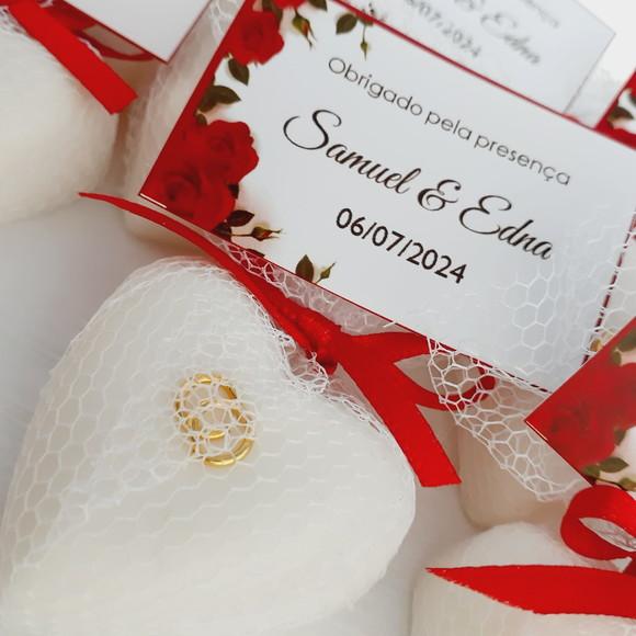 50 Lembrancinha Casamento Sabonete com Mini Alianças