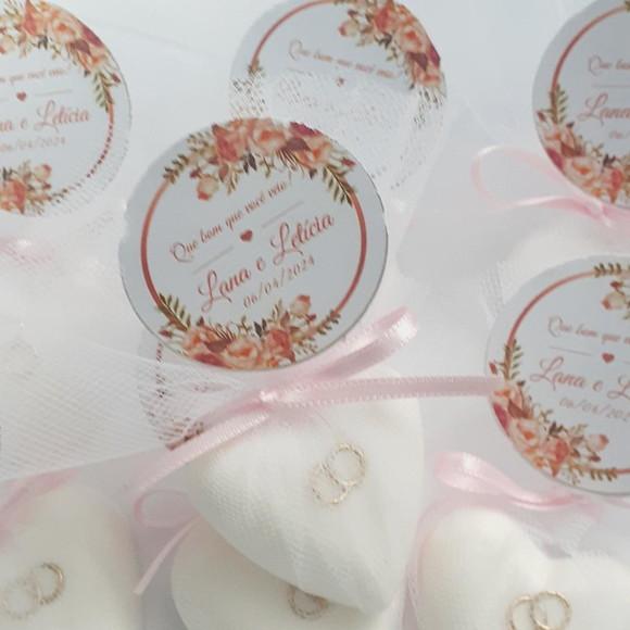 50 Lembrancinha Casamento Sabonete com Mini Alianças
