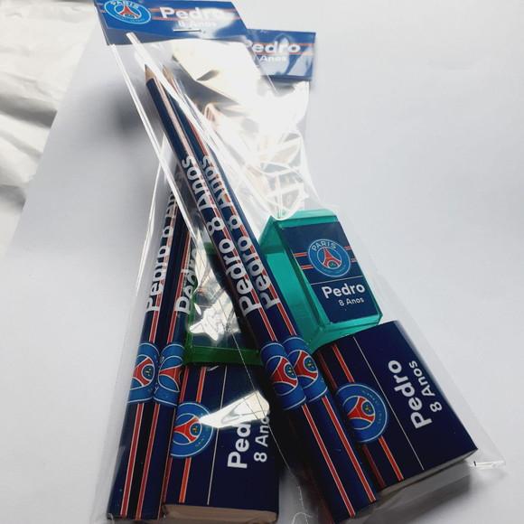Kit Escolar 1regua+1lápis+1borracha+1apontador Time