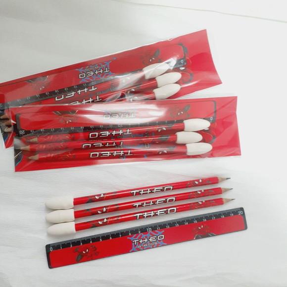 Kit Escolar 3 Lapis com Ponteira Borracha + 1 Regua Avengers