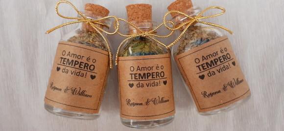 Lembrancinha Casamento - Tempero Garrafinhas 50ml