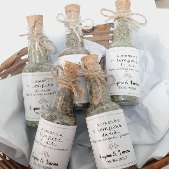 30 Garrafinhas para Tempero - Lembrancinha Casamento
