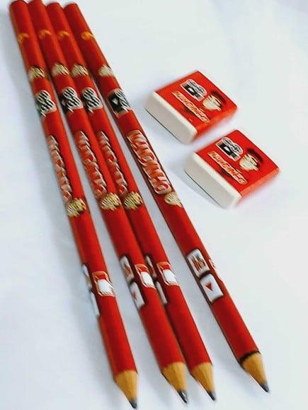 30 Kit Escolar 2 Lápis + 1 Borracha Personalizado