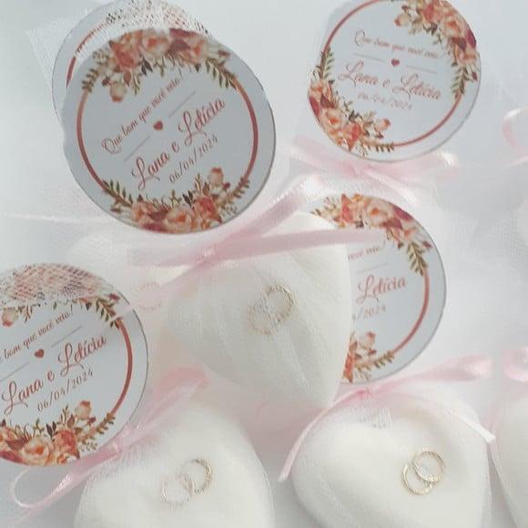 50 Lembrancinha Casamento Sabonete com Mini Alianças