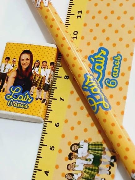 Kit Escolar Lapis +borracha + Regua Lembrancinha Infantil