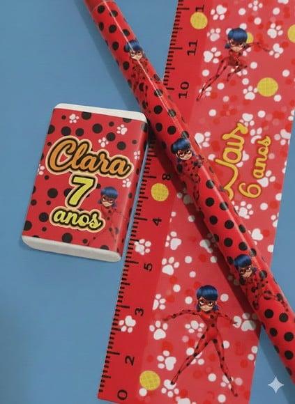 Kit Escolar Lapis +borracha + Regua Lembrancinha Infantil