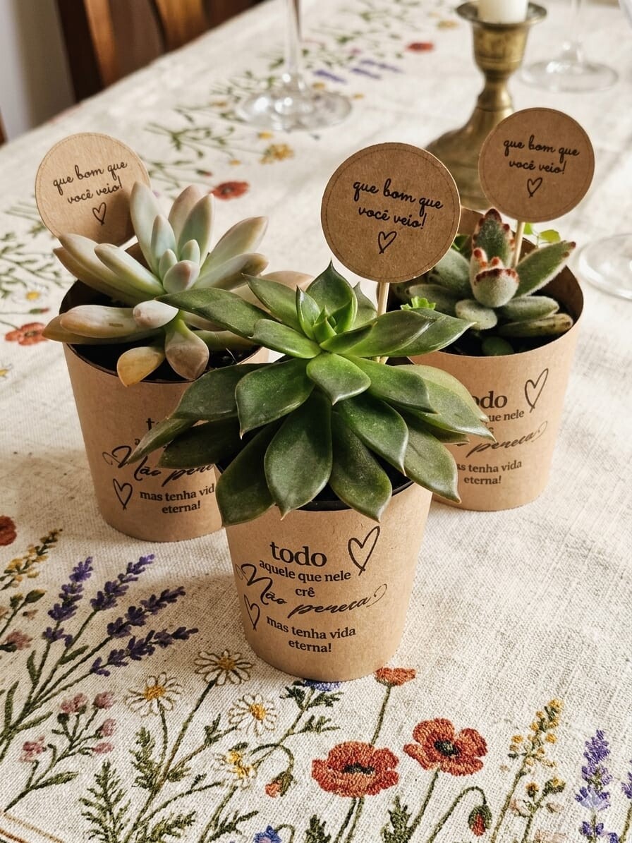 Mini Suculentas Personalizada (acompanha planta)