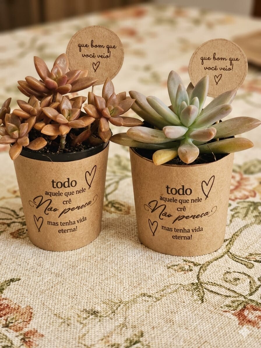 Mini Suculentas Personalizada (acompanha planta)
