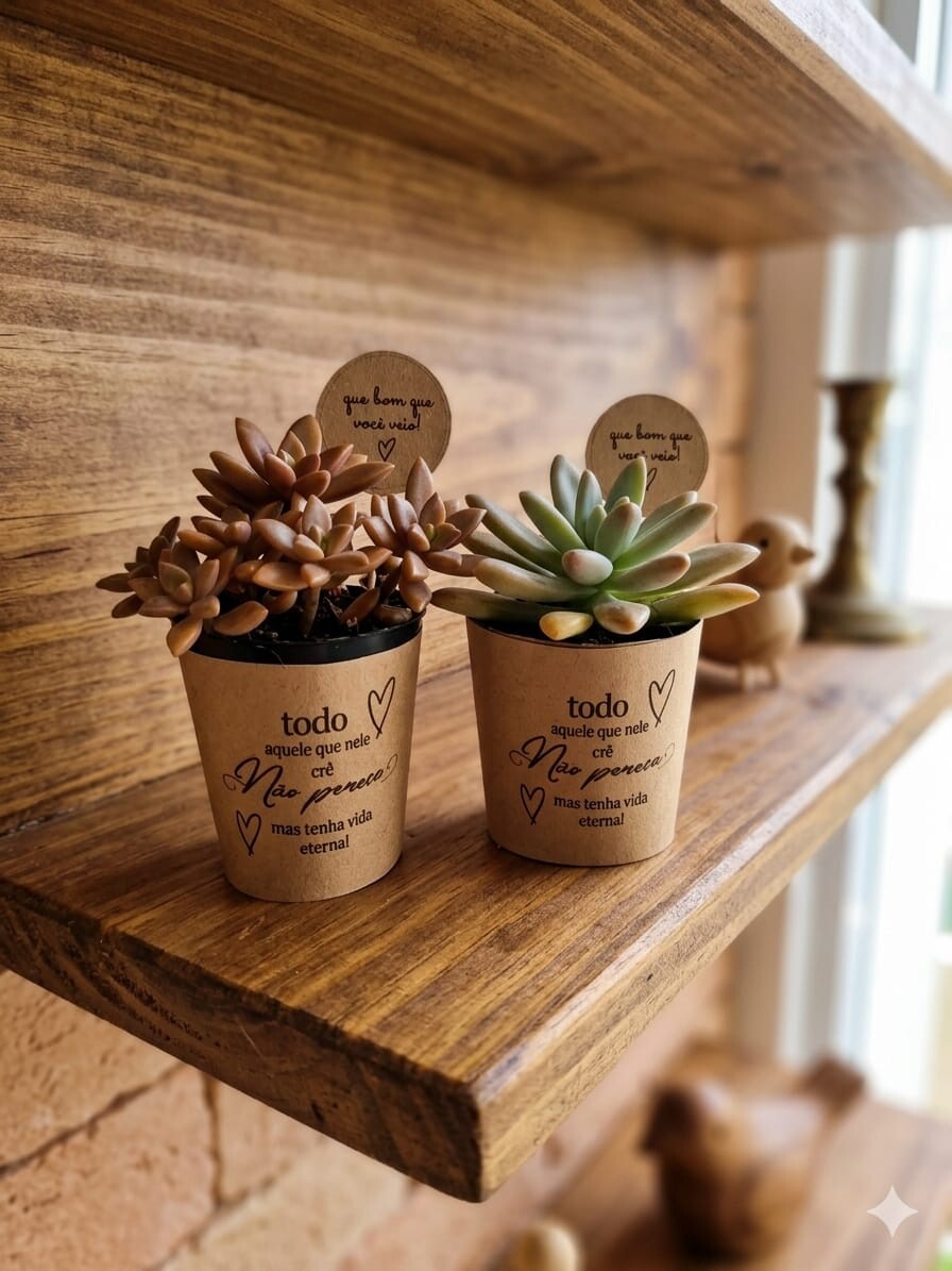 Mini Suculentas Personalizada (acompanha planta)
