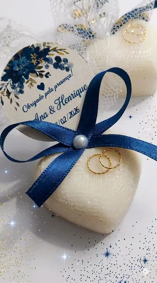100 Lembrancinha Casamento Sabonete com Mini Alianças
