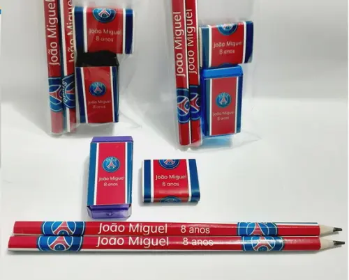 20 Kit Escolar 1 Lapis + 1 Borracha + 1 Apontador
