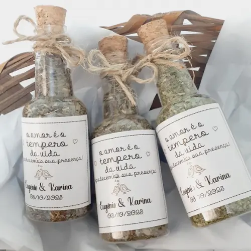 30 Garrafinhas para Tempero - Lembrancinha Casamento