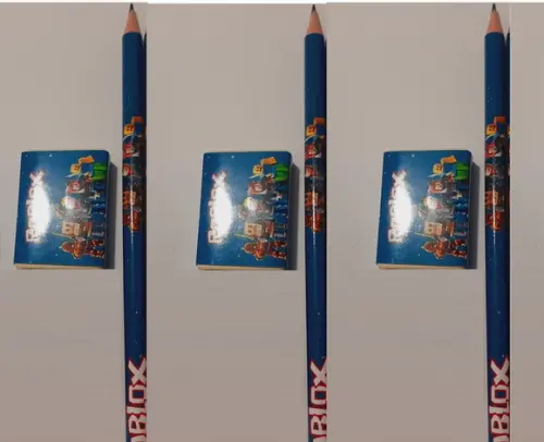 30 Kit Escolar 1 Lapis + 1 Borracha Personalizado