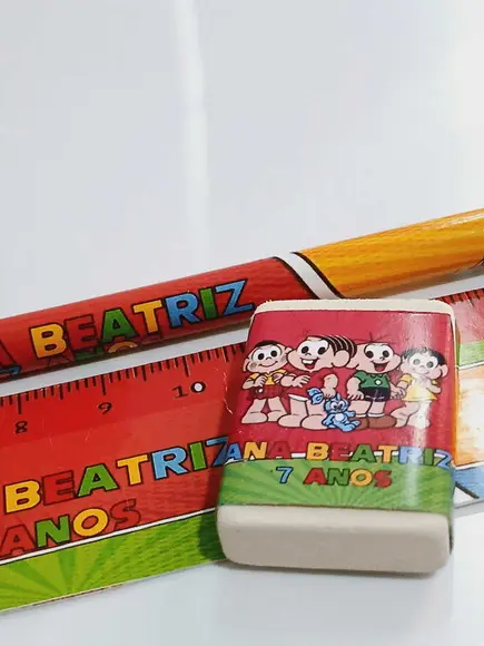 30 Kit Escolar 2 Lápis + 1 Borracha Personalizado
