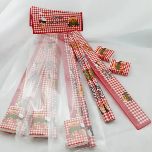 30 Kit Escolar Lapis +borracha + Regua (tema Pizza)