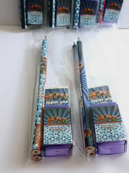 35 Kit Escolar 2 Lapis + 1 Borracha + 1 Apontador