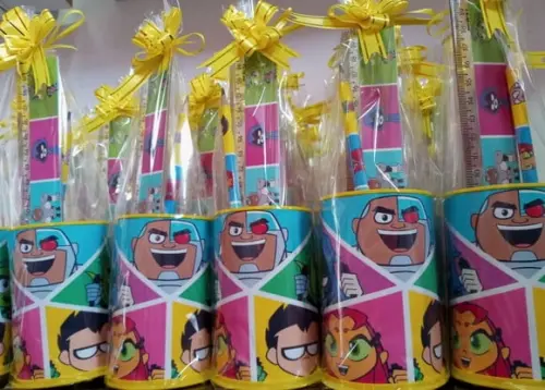 45 Porta Lápis + Kit Escolar Personalizado Lembrancinhas