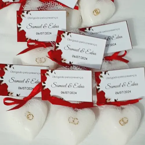 50 Lembrancinha Casamento Sabonete com Mini Alianças
