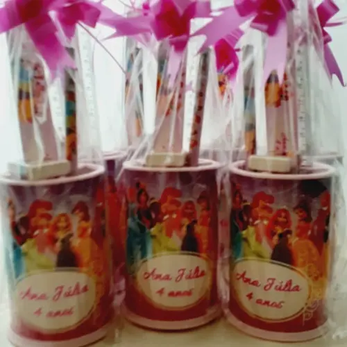 50 Porta Lapis + Kit Escolar Colorido Personalizado